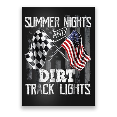 Summer Nights And Dirt Track Lights Sprint Car Racing Poster