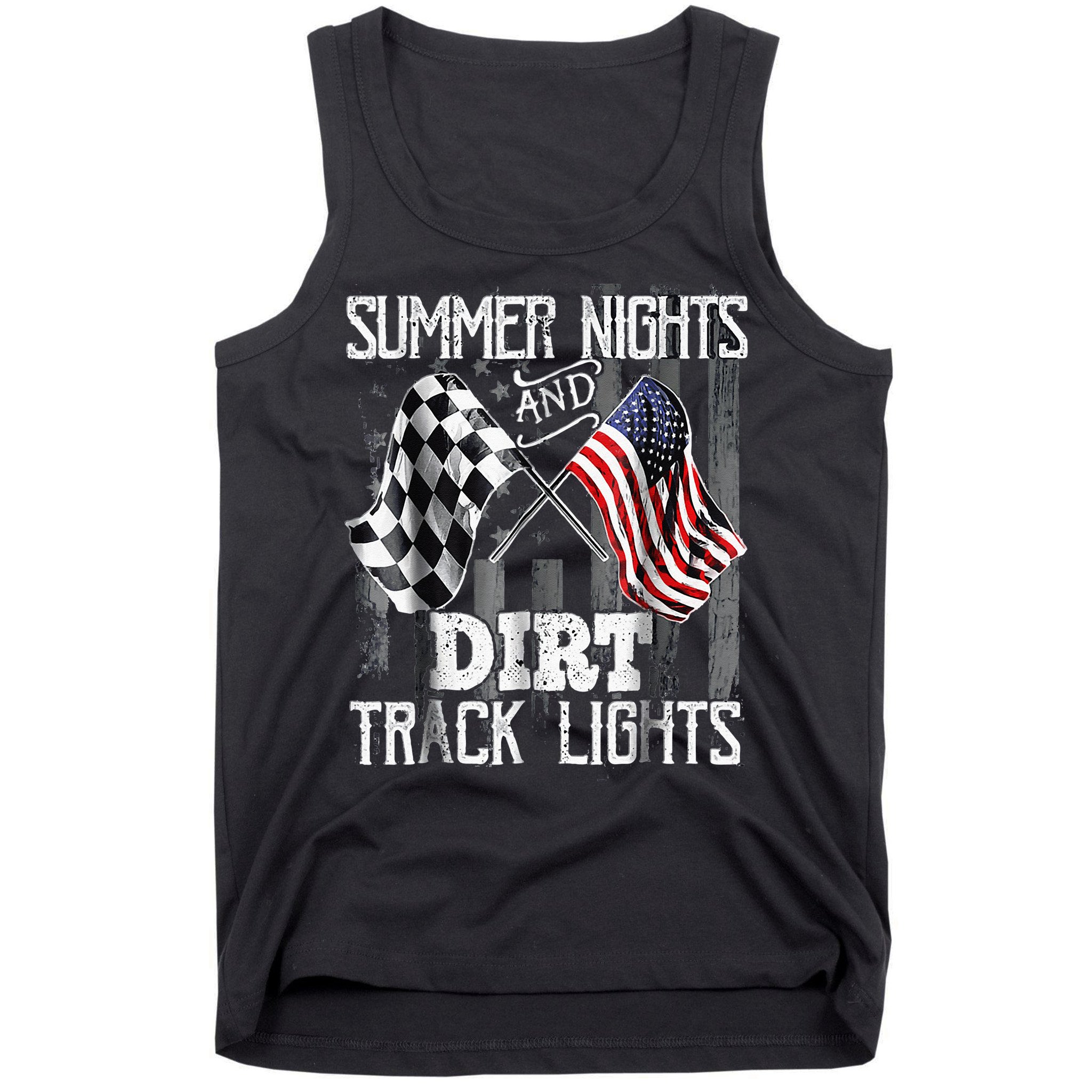 Summer Nights And Dirt Track Lights Sprint Car Racing Tank Top