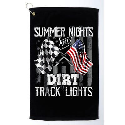Summer Nights And Dirt Track Lights Sprint Car Racing Golf Towel
