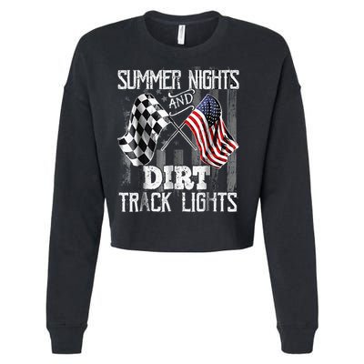 Summer Nights And Dirt Track Lights Sprint Car Racing Cropped Pullover Crew
