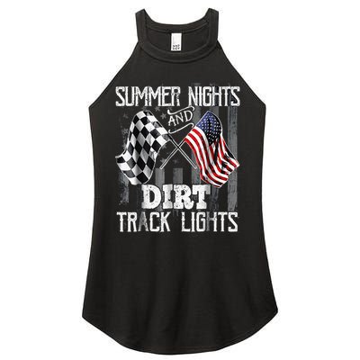 Summer Nights And Dirt Track Lights Sprint Car Racing Women's Perfect Tri Rocker Tank