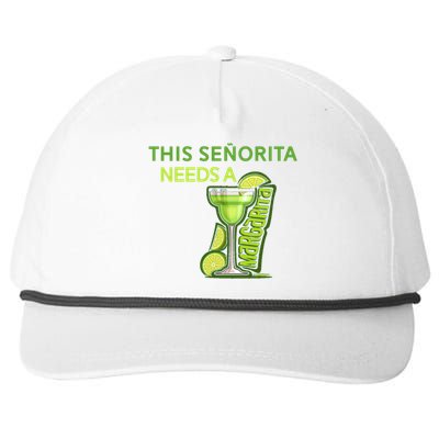 Señorita Needs A Margarita Cinco De Mayo Drinking Fiesta Snapback Five-Panel Rope Hat