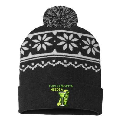 Señorita Needs A Margarita Cinco De Mayo Drinking Fiesta USA-Made Snowflake Beanie