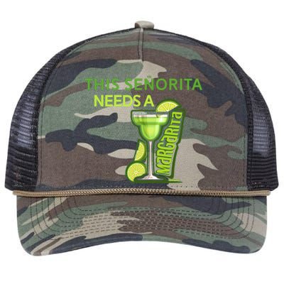 Señorita Needs A Margarita Cinco De Mayo Drinking Fiesta Retro Rope Trucker Hat Cap