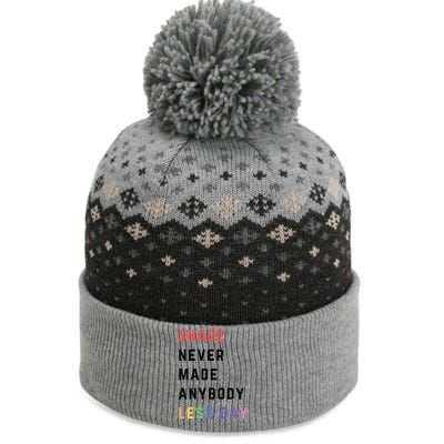 Shade Nevermade Anybody Less Gay Funny Lgbtq Pride Month The Baniff Cuffed Pom Beanie