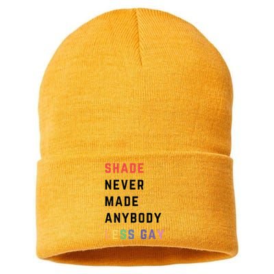 Shade Nevermade Anybody Less Gay Funny Lgbtq Pride Month Sustainable Knit Beanie