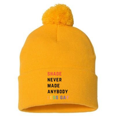 Shade Nevermade Anybody Less Gay Funny Lgbtq Pride Month Pom Pom 12in Knit Beanie