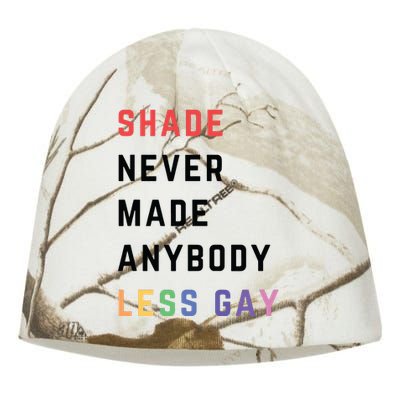 Shade Nevermade Anybody Less Gay Funny Lgbtq Pride Month Kati - Camo Knit Beanie