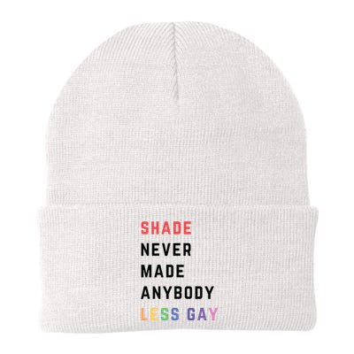 Shade Nevermade Anybody Less Gay Funny Lgbtq Pride Month Knit Cap Winter Beanie