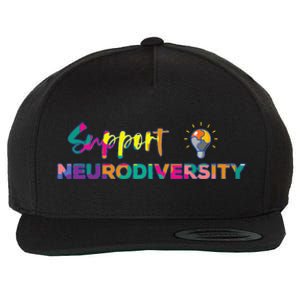 Support Neurodiversity Autism ADHD Awareness Rainbow Puzzle Wool Snapback Cap