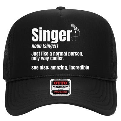 Singer Noun Artist Musician Vocalist Soloist Music Performer High Crown Mesh Back Trucker Hat