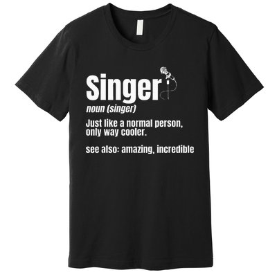 Singer Noun Artist Musician Vocalist Soloist Music Performer Premium T-Shirt