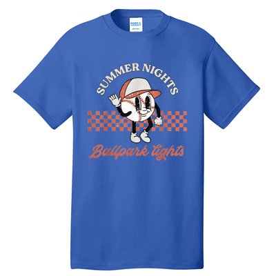 Summer Nights And Ballpark Lights Vintage Baseball Lover Tall T-Shirt