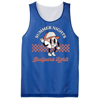 Summer Nights And Ballpark Lights Vintage Baseball Lover Mesh Reversible Basketball Jersey Tank