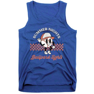 Summer Nights And Ballpark Lights Vintage Baseball Lover Tank Top