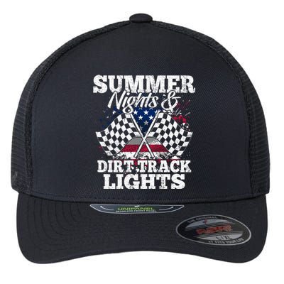 Summer Nights And Dirt Track Lights Racing Driver Funny Gift Flexfit Unipanel Trucker Cap