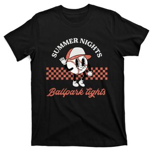 Summer Nights And Ballpark Lights funny Baseball Lover T-Shirt