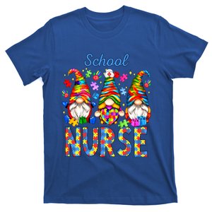 School Nurse Autism Day Love Heart Stethoscope Rn Nurse Mom Gift T-Shirt