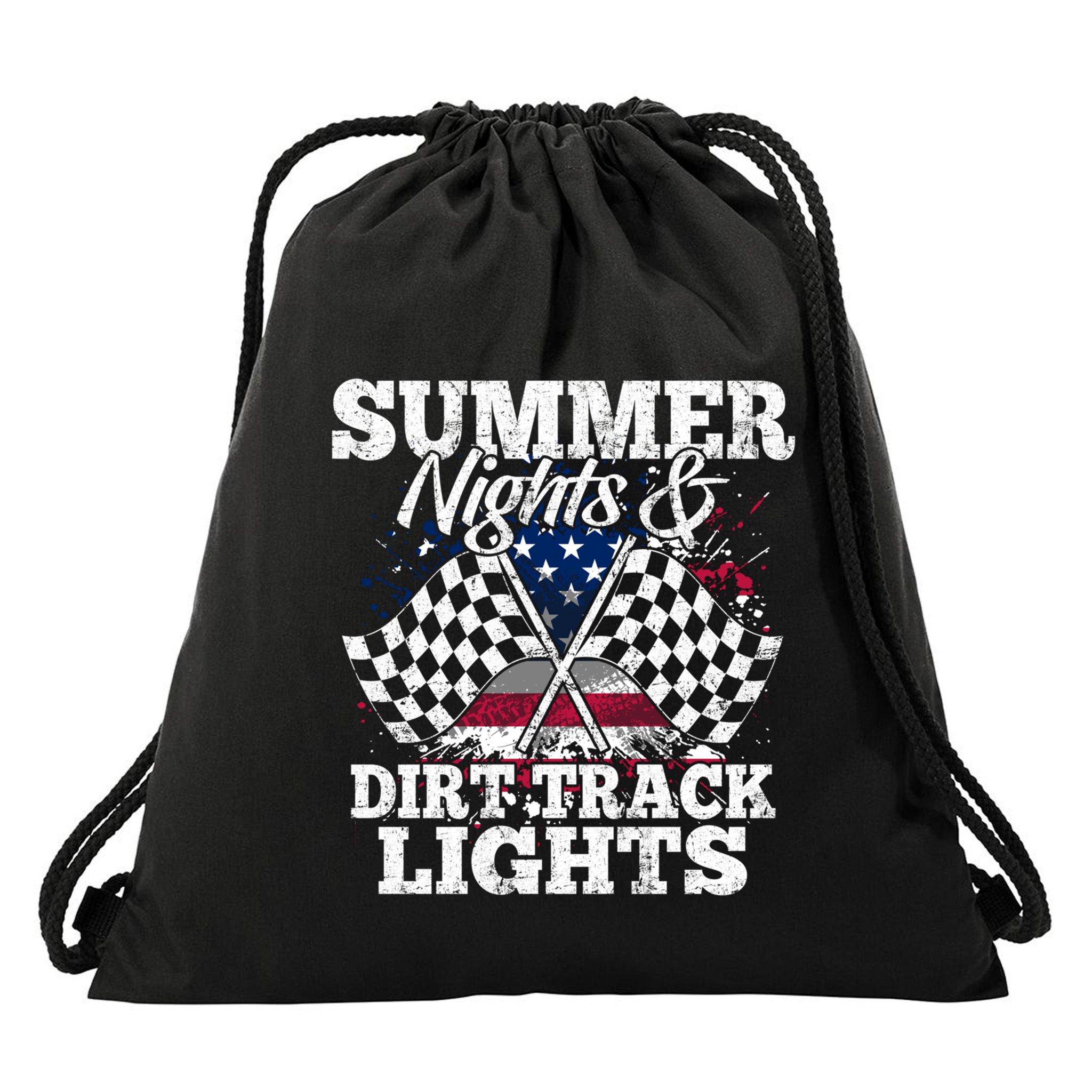 Summer Nights And Dirt Track Lights Racing Driver Funny Gift Cute Gift Drawstring Bag