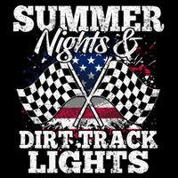 Summer Nights And Dirt Track Lights Racing Driver Funny Gift Cute Gift Drawstring Bag