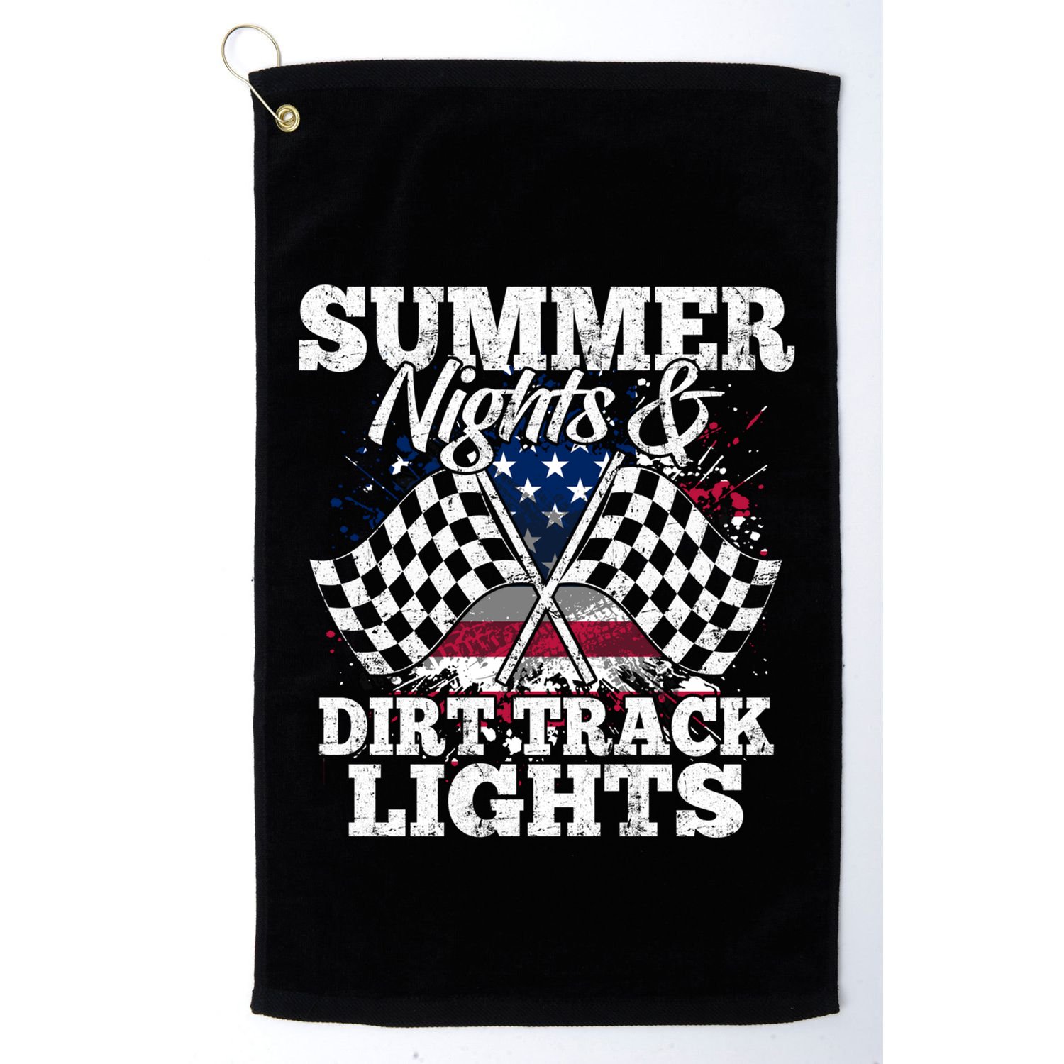 Summer Nights And Dirt Track Lights Racing Driver Funny Gift Cute Gift Golf Towel