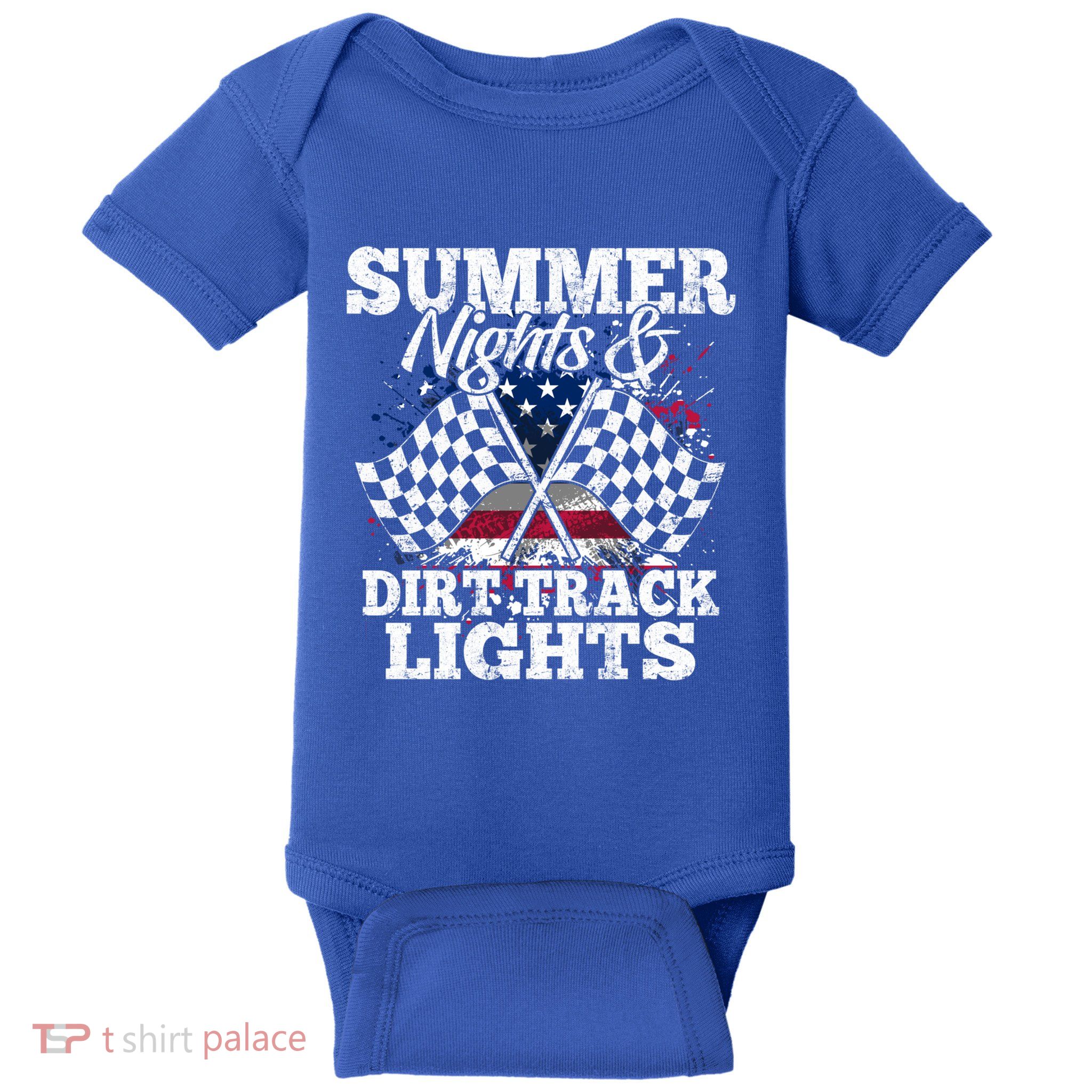Summer Nights And Dirt Track Lights Racing Driver Funny Gift Cute Gift Baby Bodysuit