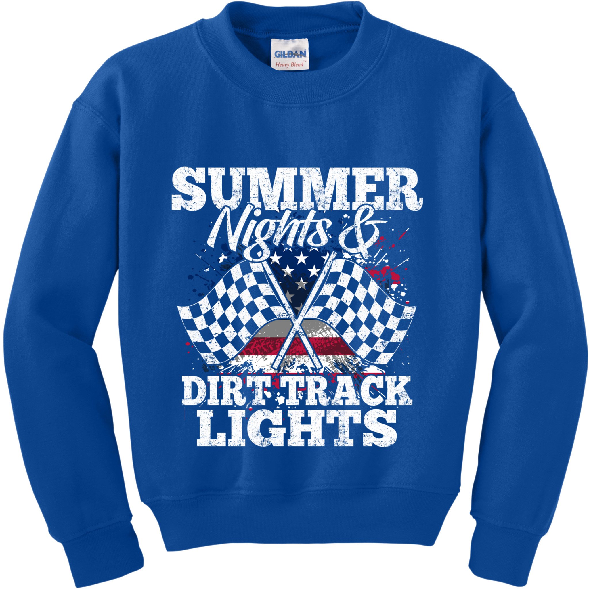 Summer Nights And Dirt Track Lights Racing Driver Funny Gift Cute Gift Kids Sweatshirt