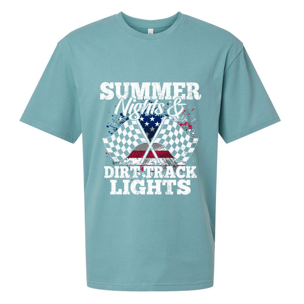 Summer Nights And Dirt Track Lights Racing Driver Funny Gift Cute Gift Sueded Cloud Jersey T-Shirt