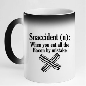 Snaccident Definition Bacon 11oz Black Color Changing Mug