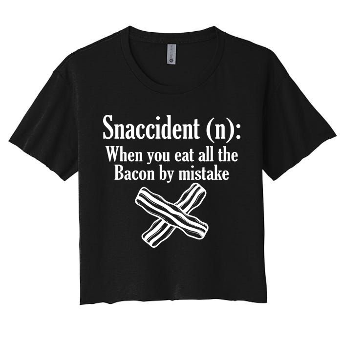 Snaccident Definition Bacon Women's Crop Top Tee