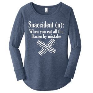 Snaccident Definition Bacon Women's Perfect Tri Tunic Long Sleeve Shirt