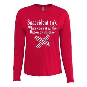 Snaccident Definition Bacon Womens Cotton Relaxed Long Sleeve T-Shirt