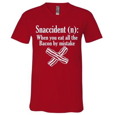 Snaccident Definition Bacon V-Neck T-Shirt