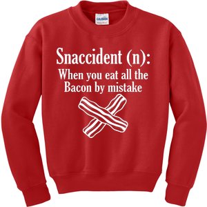 Snaccident Definition Bacon Kids Sweatshirt