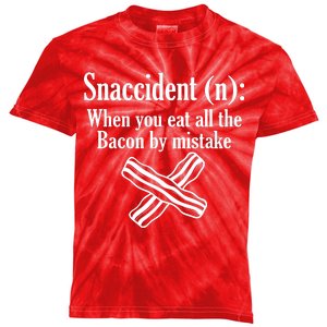 Snaccident Definition Bacon Kids Tie-Dye T-Shirt