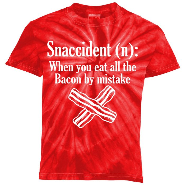 Snaccident Definition Bacon Kids Tie-Dye T-Shirt