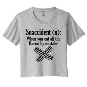 Snaccident Definition Bacon Women's Crop Top Tee