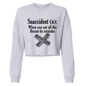 Snaccident Definition Bacon Cropped Pullover Crew