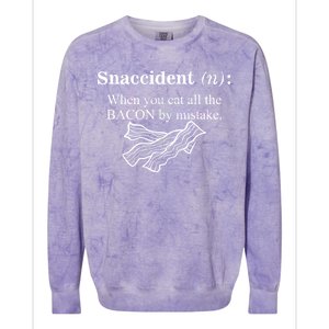 Snaccident Definition When You Eat All The Bacon Colorblast Crewneck Sweatshirt