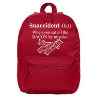 Snaccident Definition When You Eat All The Bacon 16 in Basic Backpack