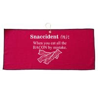 Snaccident Definition When You Eat All The Bacon Large Microfiber Waffle Golf Towel