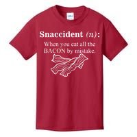 Snaccident Definition When You Eat All The Bacon Kids T-Shirt