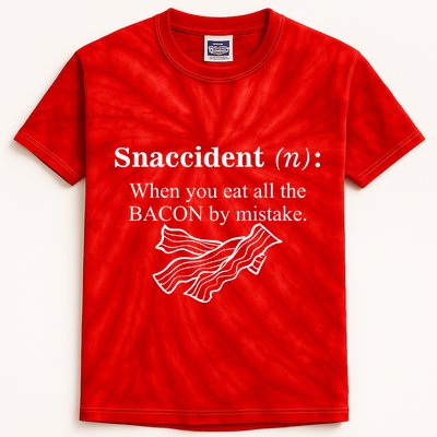 Snaccident Definition When You Eat All The Bacon Kids Tie-Dye T-Shirt