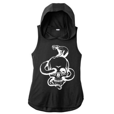 Snake Skull  Ladies PosiCharge Tri-Blend Wicking Draft Hoodie Tank