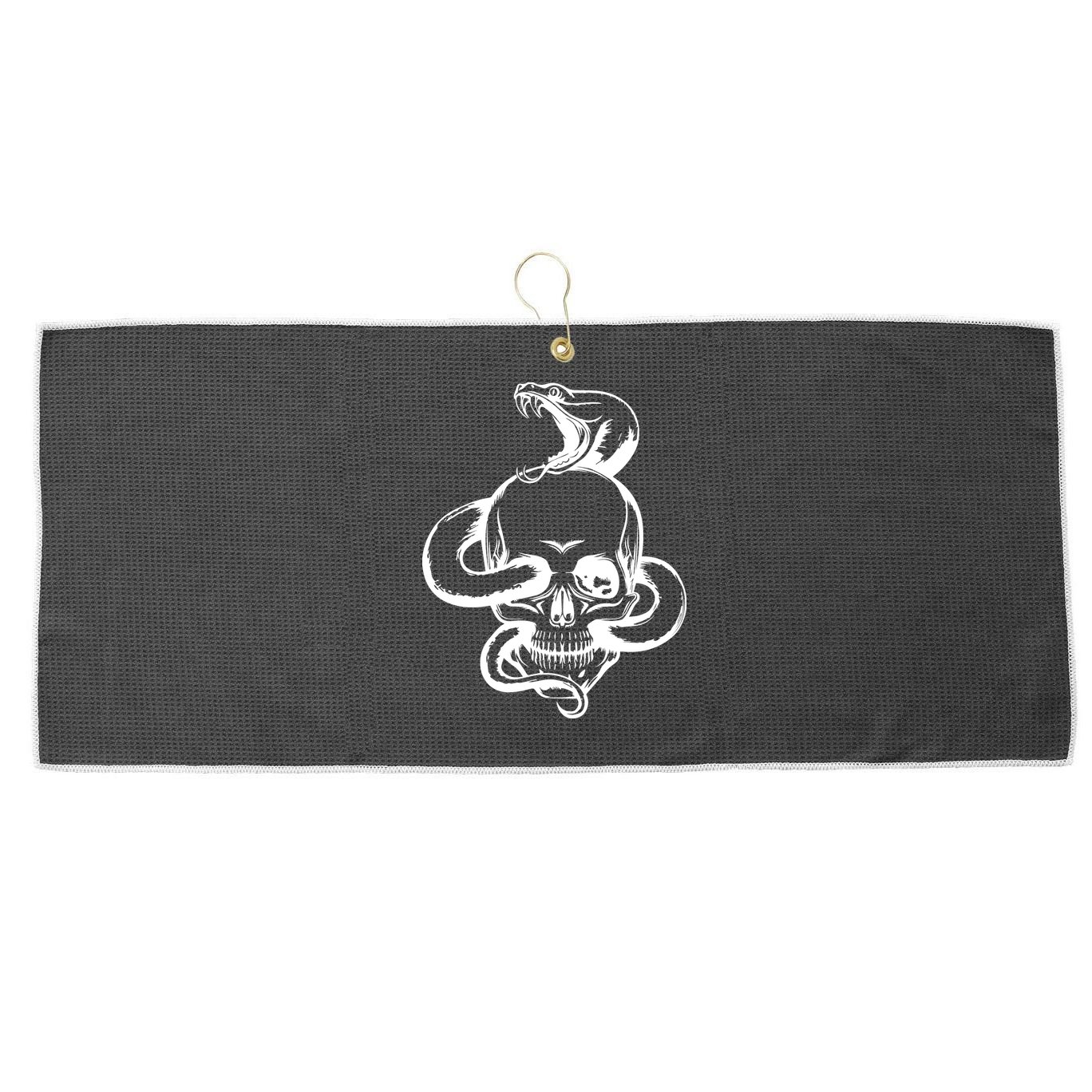 Snake Skull  Large Microfiber Waffle Golf Towel