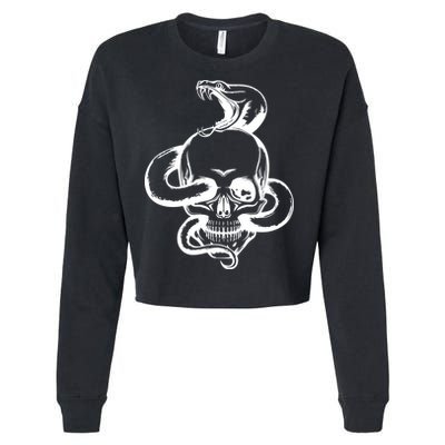 Snake Skull  Cropped Pullover Crew