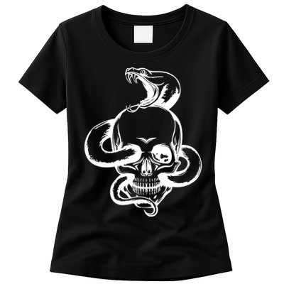 Snake Skull  Womens T-Shirt