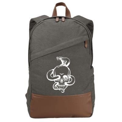Snake Skull  Cotton Canvas Backpack