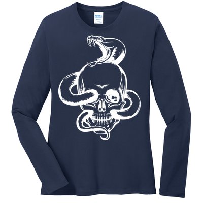 Snake Skull  Ladies Long Sleeve Shirt