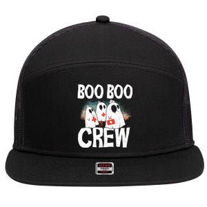 Spooky Nursing Boo Boo Crew Nurse Halloween Nurse Meaningful Gift 7 Panel Mesh Trucker Snapback Hat